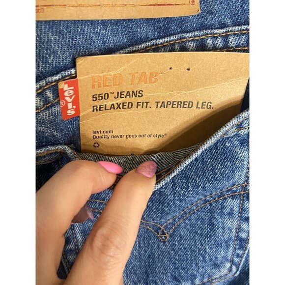 NWT Dead-Stock Y2K Vintage Levi's 550 Jeans 28” Waist Tapered Leg 100% Cotton-sz - Picture 4 of 10